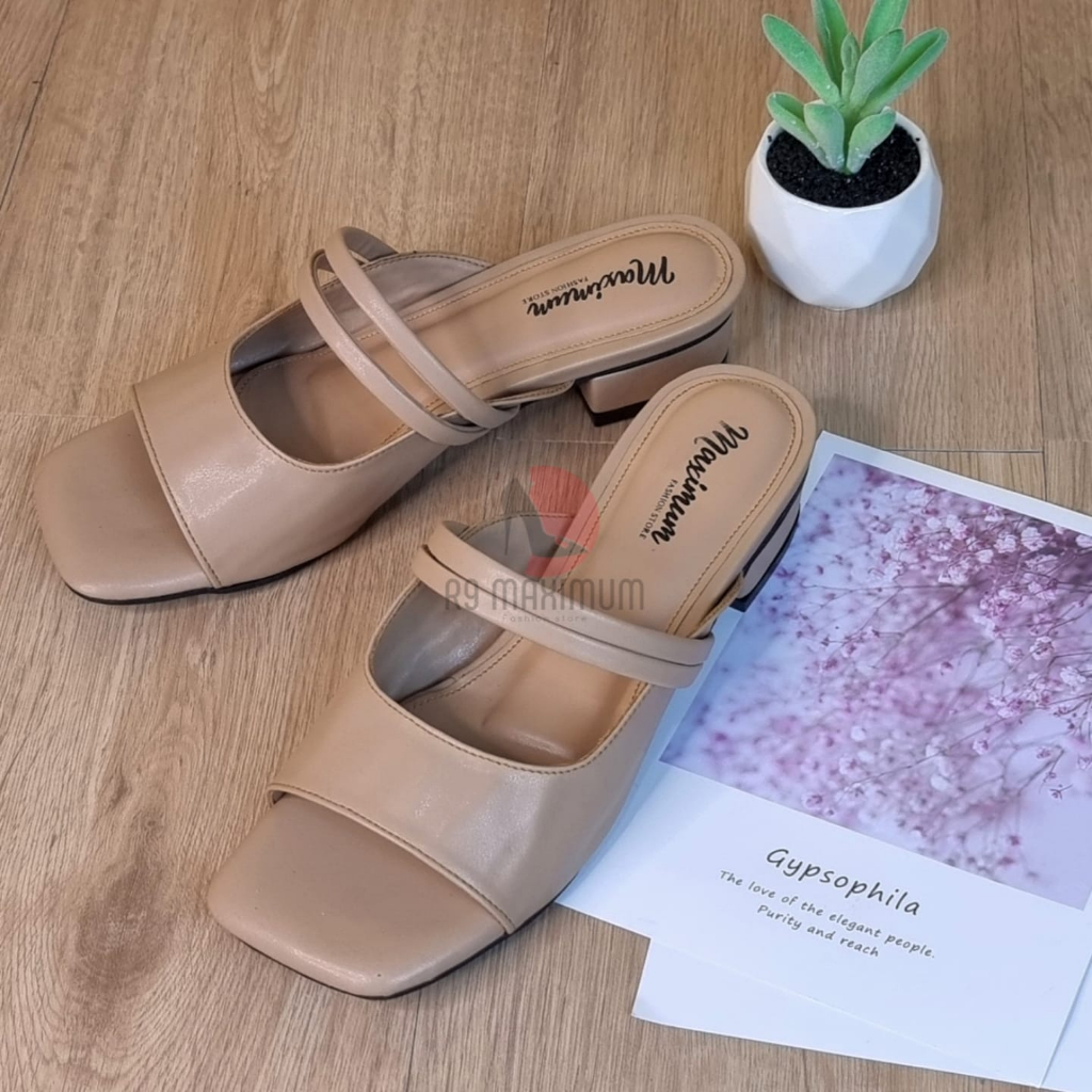 R9 Heels Wanita Elegan | Hak 3 cm Pamela