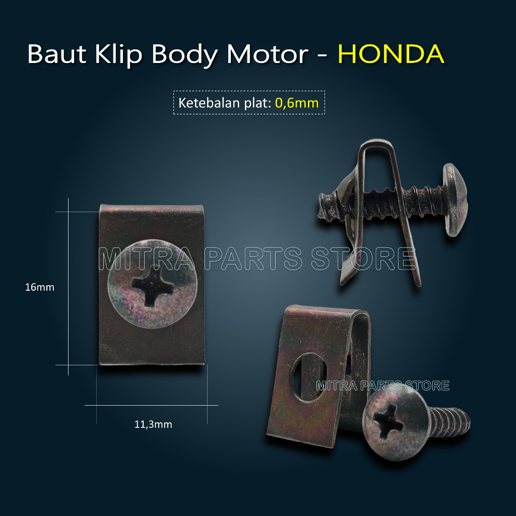 Baut Klip Body Motor Skrup Klem Jepit HONDA 1 SET