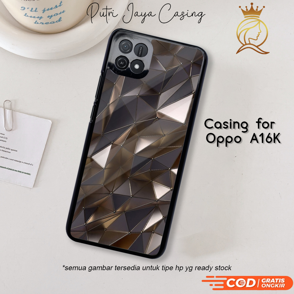 Case Oppo A16K Abstrak Kubik Casing A16k Terbaru Hardcase Softcase Glossy kesing Terlaris Putri Jaya