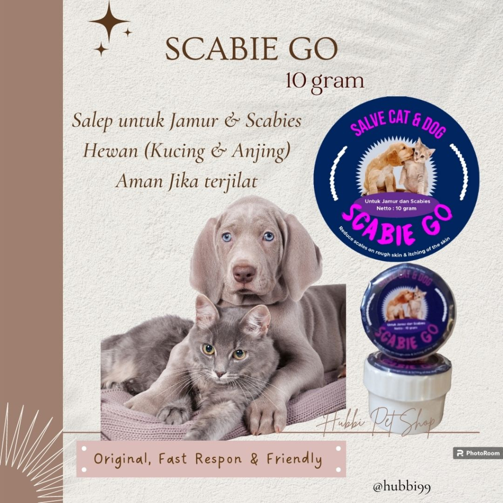 SCABIE GO Scabie Kill Obat Salep Scabies Untuk Kulit Hewan Jamur Luka Luar Kucing Anjing Non Scabies Derma 10 g