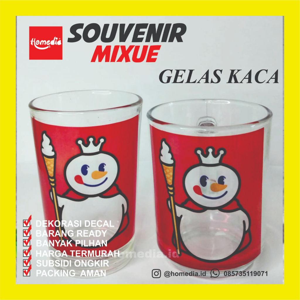 GELAS KACA/BOTOL MIXUE  / MANGKOK MIXUE / MUG MIXUE  VIRAL / TUMBLER MIXUE /  MERCHANDISE MIXUE / CE