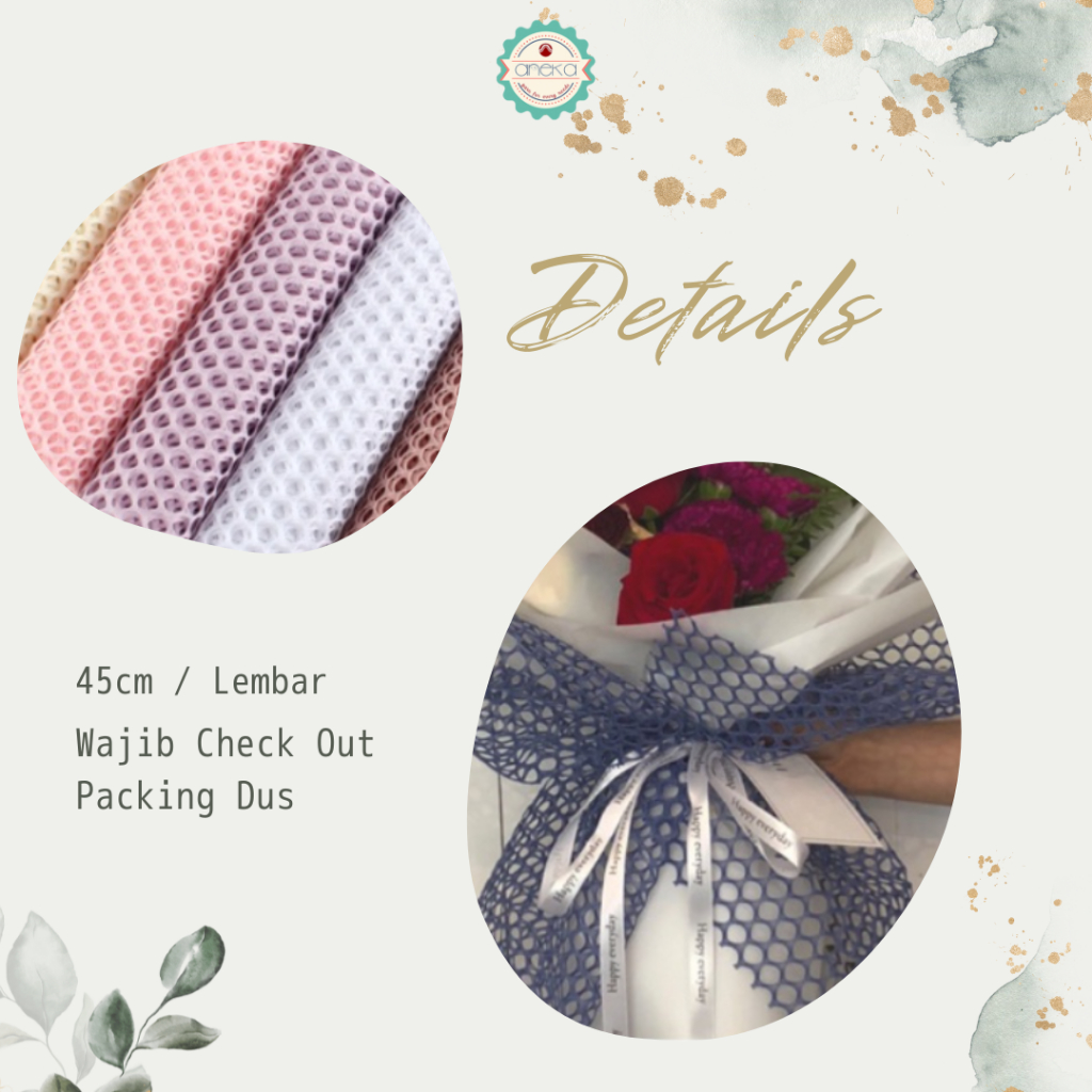 AnekaBenang - [ Lembaran ] Kertas Cellophane Buket Bunga [ Jaring Korea ] Flower Wrapping Paper Celophane