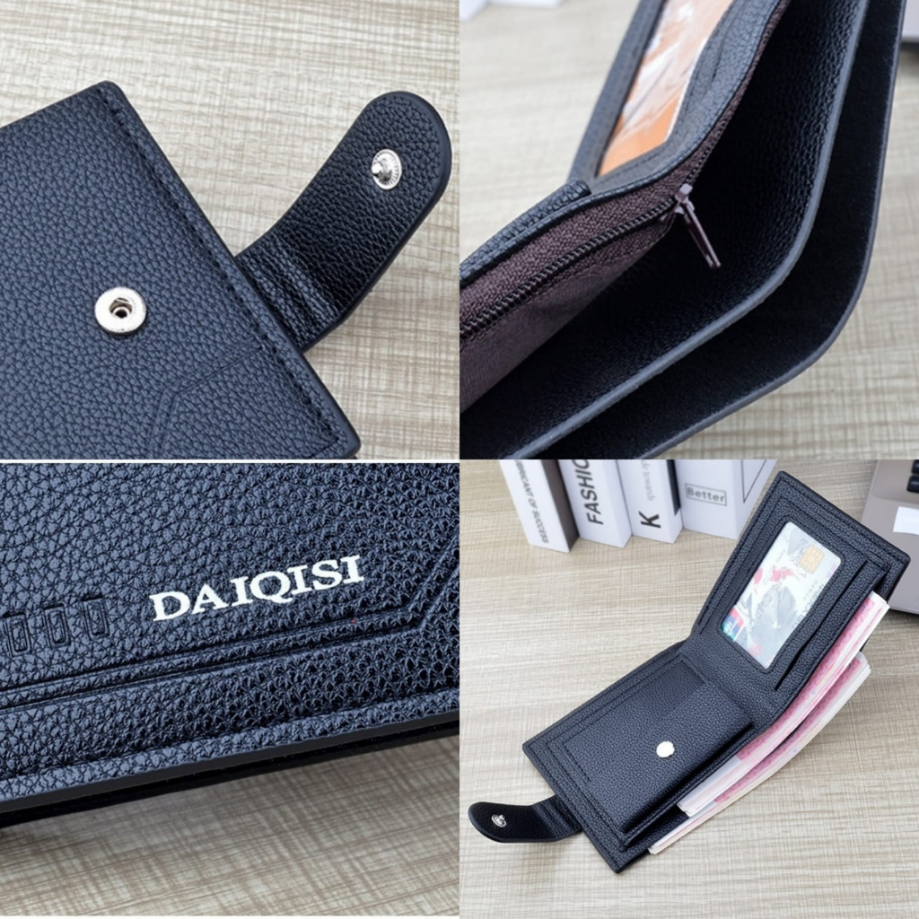 DOMPET LIPAT PRIA KULIT PREMIUM IMPORT ORIGINAL LAKI KEREN SIMPLE BRANDED DISTRO HITAM JOYALEN WA734B5 COWOK SLOT KARTU KOIN RESLETING KECIL PENDEK REMAJA DEWASA KEKINIAN MURAH BATAM