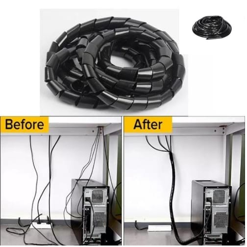 Spiral Fleksibel Pelindung Pembungkus Kabel Listrik Power - Selang Plastik Kabel Organizer