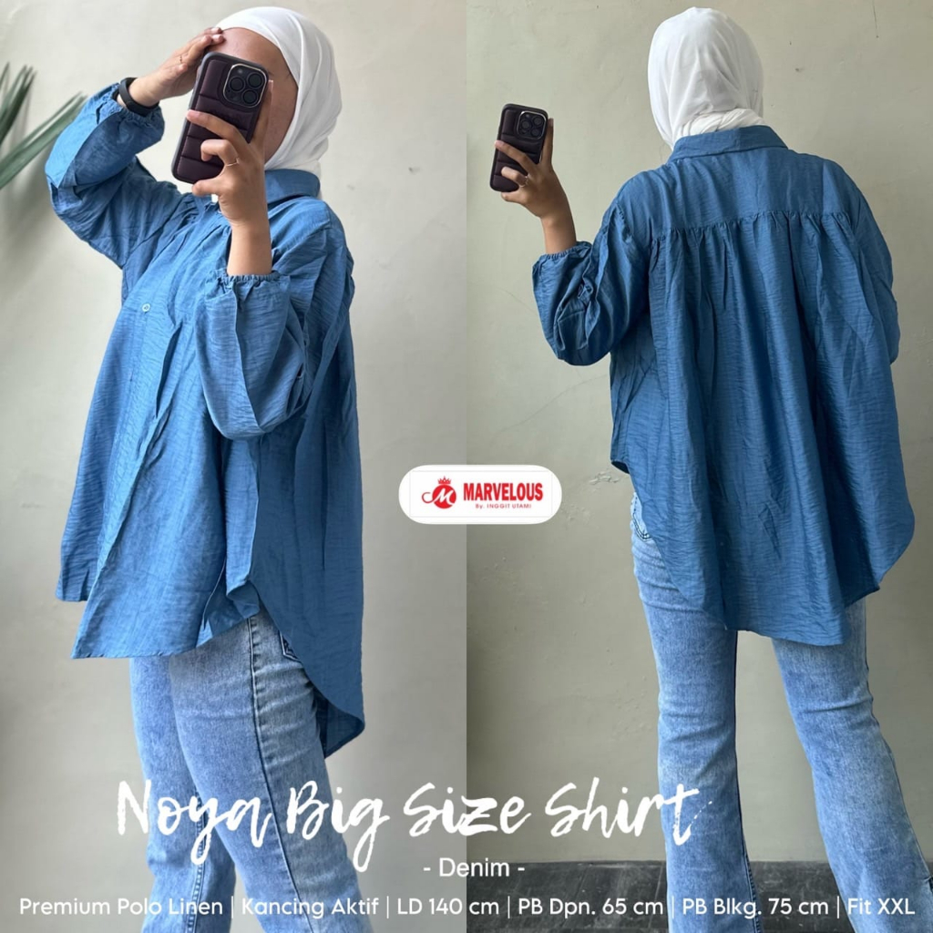 NOYA TUNIK / 14.7 / BAHAN PREMIUM POLI LINEN / LD 140 CM /ALLSIZE JUMBO / FIT TO XXL / ATASAN BISG SIZE / MARVELOUS