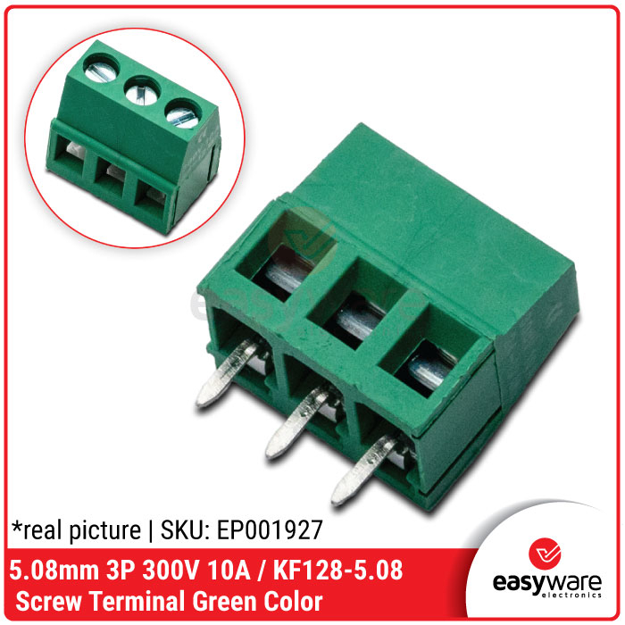 KF128-5.08 mm 3P 3 Pin Screw Terminal Block 5.08mm 300V 10A Terminal Blok 128 5.08