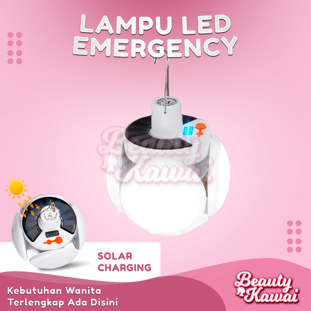 Lampu Emergency Solar Panel Welite LED 20W Portable Darurat Lamp
