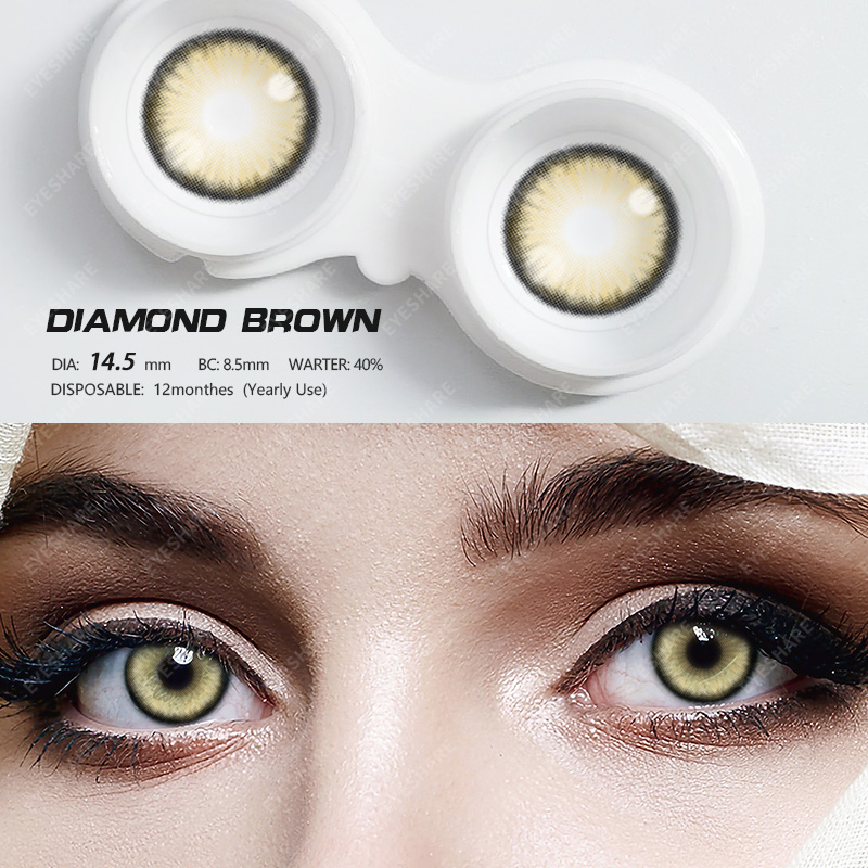 (COD)Sepasang lensa kontak berwarna diameter 14.5MM softlens soflen soflen mata soflen hitam soflen grey soplen murah -fashion style warna mata korea harian color new DIAMOND BROWN