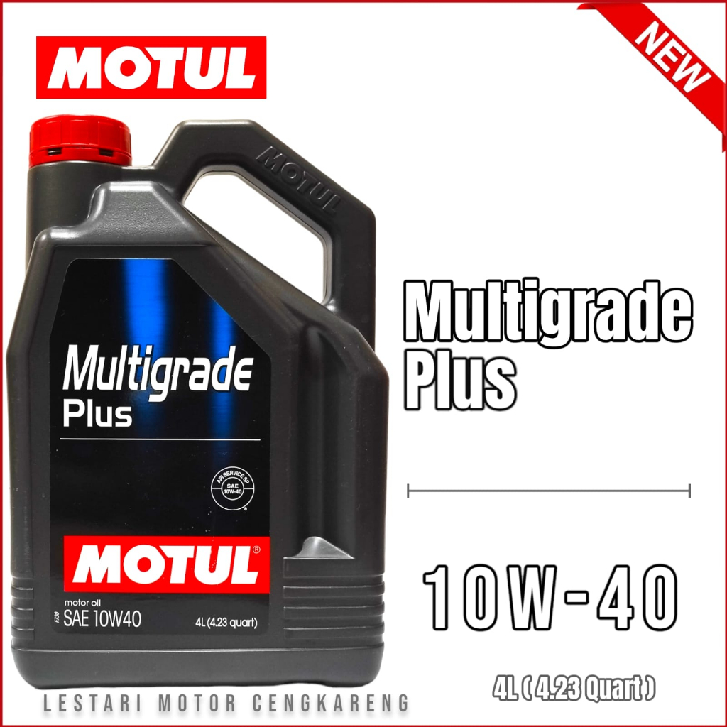 OLI MESIN MOTUL MULTIGRADE PLUS SAE 10W40 API SP 4L 100% ASLI