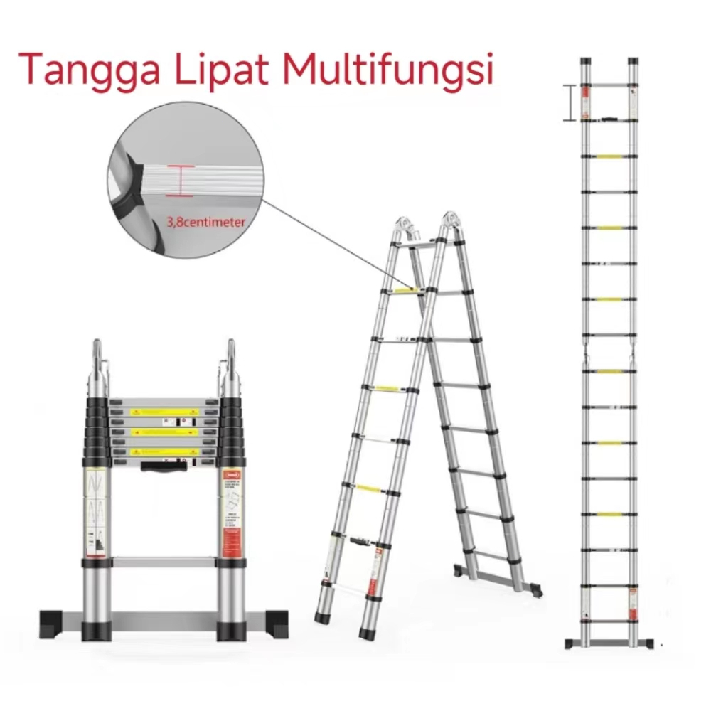 Highline Tangga Lipat Aluminium Tangga Lipat Portable Tangga Teleskopik Multifungsi