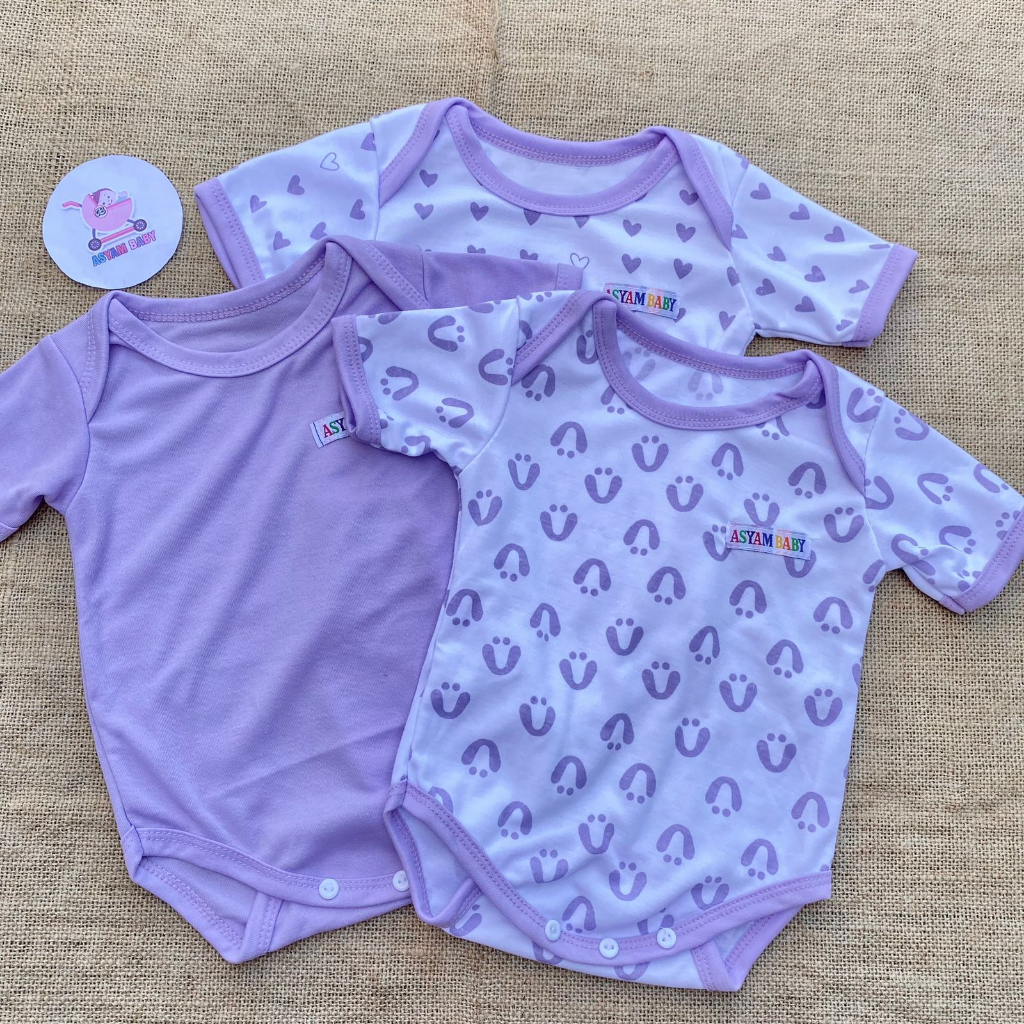 3 PCS jumper bayi baru lahir jumpsuit bayi bodysuit fullsablon ASYAM BABY