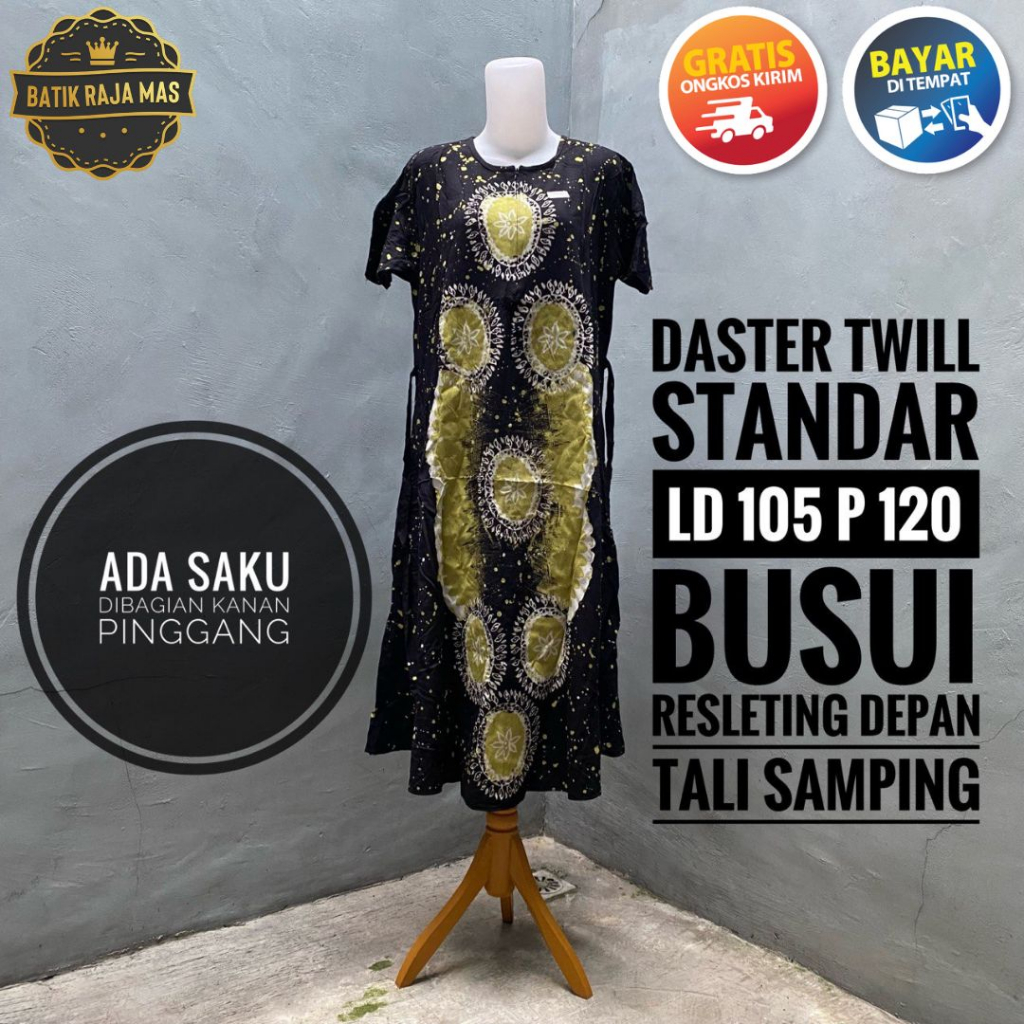 Daster Twill Ori Pekalongan Wanita Ibu Ibu Orang Tua Dewasa Terbaru Kekinian Modis Motif Batik Abstr