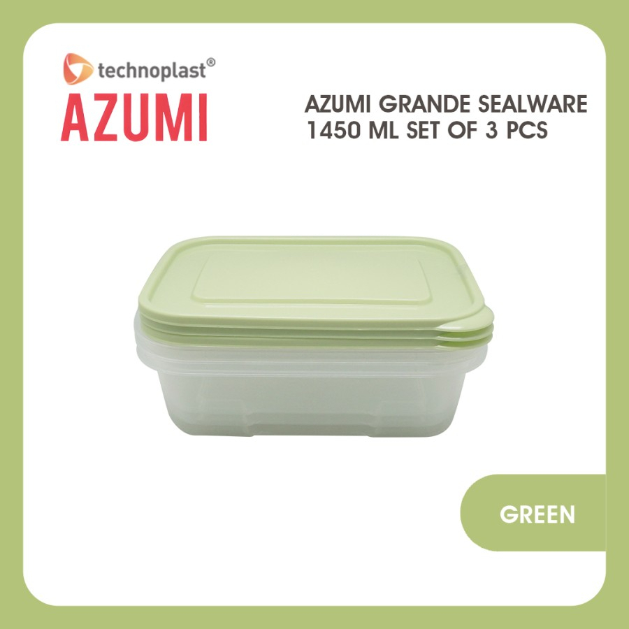 AZUMI GRANDE SEALWARE / KOTAK PENYIMPANAN 1450 ML SET OF 3 PCS