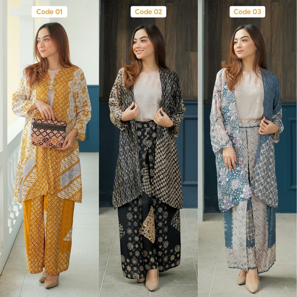 KAMILA Set Outer dan Celana Kulot Batik Kerja Wanita Modern