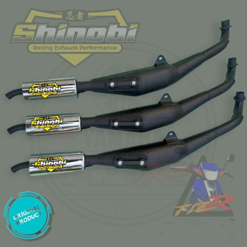 Knalpot Fizr F1zr Fiz R 2 tak Standar Racing sirip & polos suara garing kemrincing Original Shinobi 