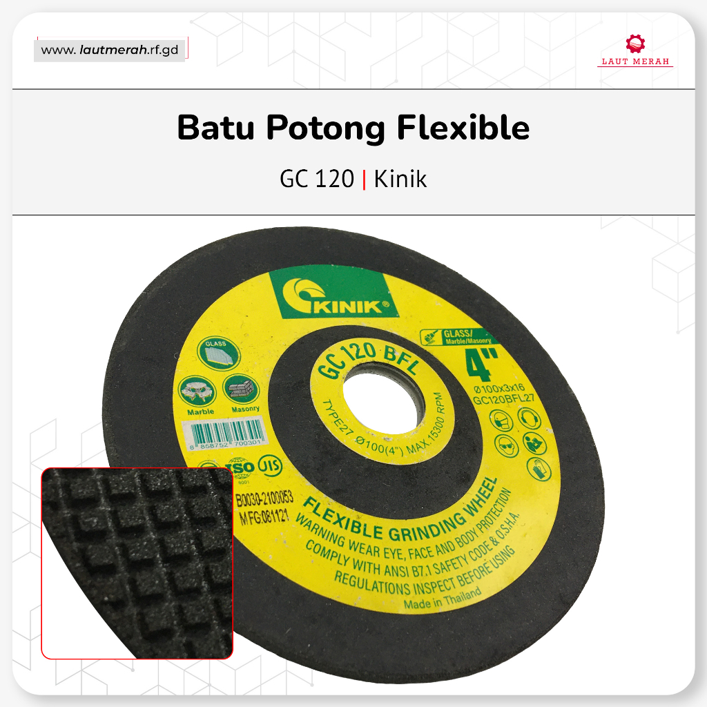 KINIK 4" BATU GC GERINDA GURINDA POLES KACA GRANITE FLEXIBLE 120 KINIK