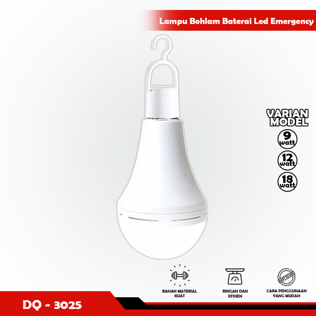 Lampu Bohlam Baterai 1200mAH Led Emergency sentuh - YOSINOGAWA