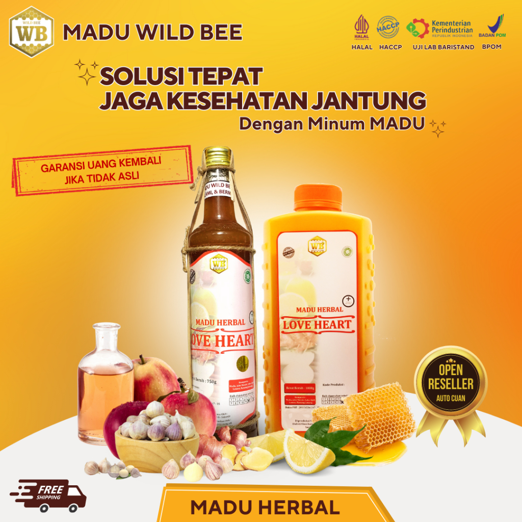 

Madu Jantung Love Heart Herbal 1000gr Asli 100% - Wild Bee