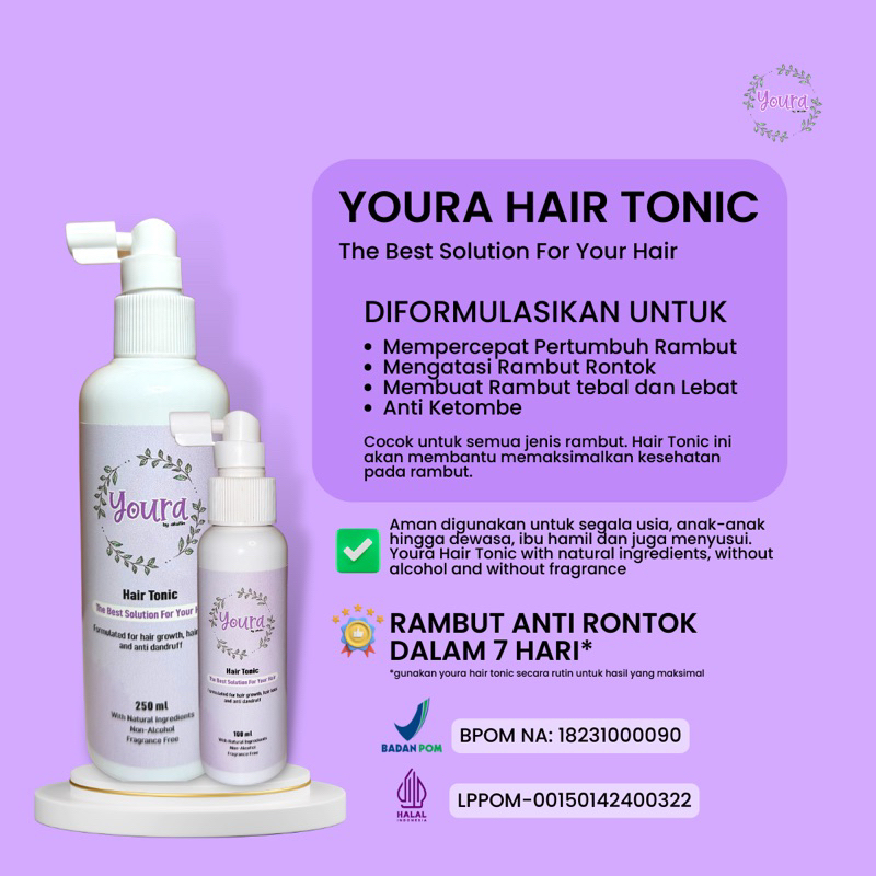 Youra Hair Tonic BPOM APPROVED | Penyubur rambut &amp; Mengatasi rambut rontok by akuitin