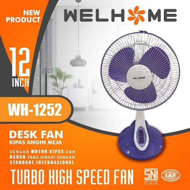 Welhome Kipas Angin 12&quot; 2in1 (Meja+Dinding) / Desk+Wall Fan WH 1251 / 1252