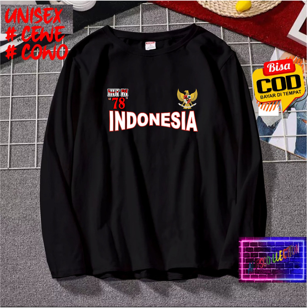 Beli 10 Pc Gratis 1 Pc Hut 02 RI 78 Kaos Terlaris 17 Agustus 1945 78 Kemerdekaan Indonesia Kaos Merah Putih Hitam Kaos Cewek Cowok X6