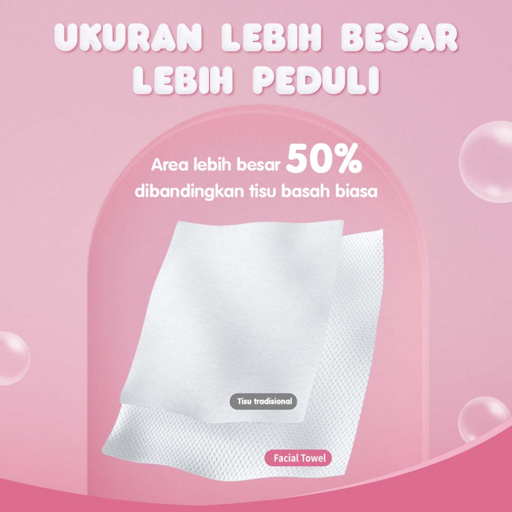 MAKUKU Care Towel L 1 Pack/ 48 Sheet / Facial Towel / Handuk Tissu Wajah Sekali Pakai 2 sisi