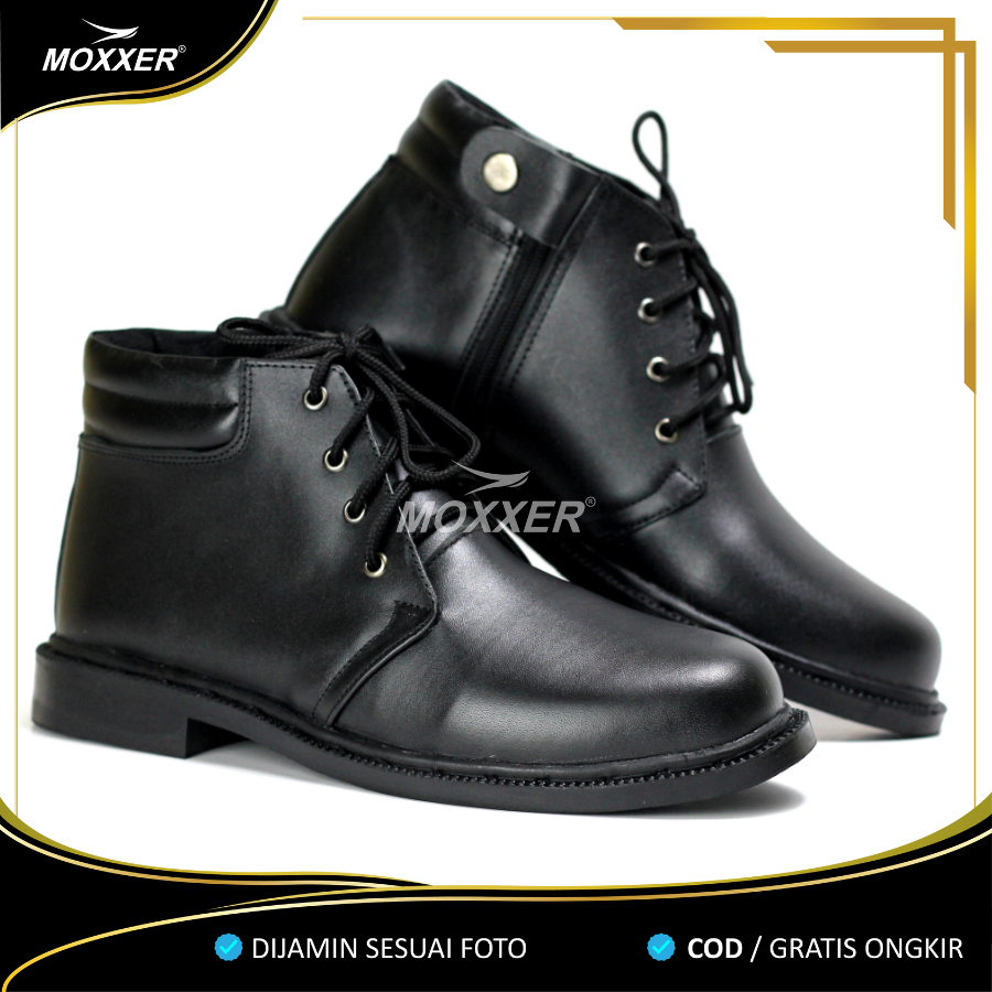 Sepatu PDH 03 TNI Doff Satpam Security Hitam Kulit Finish Pria Dinas Kerja Oxford TNI Polri Tali Resliting