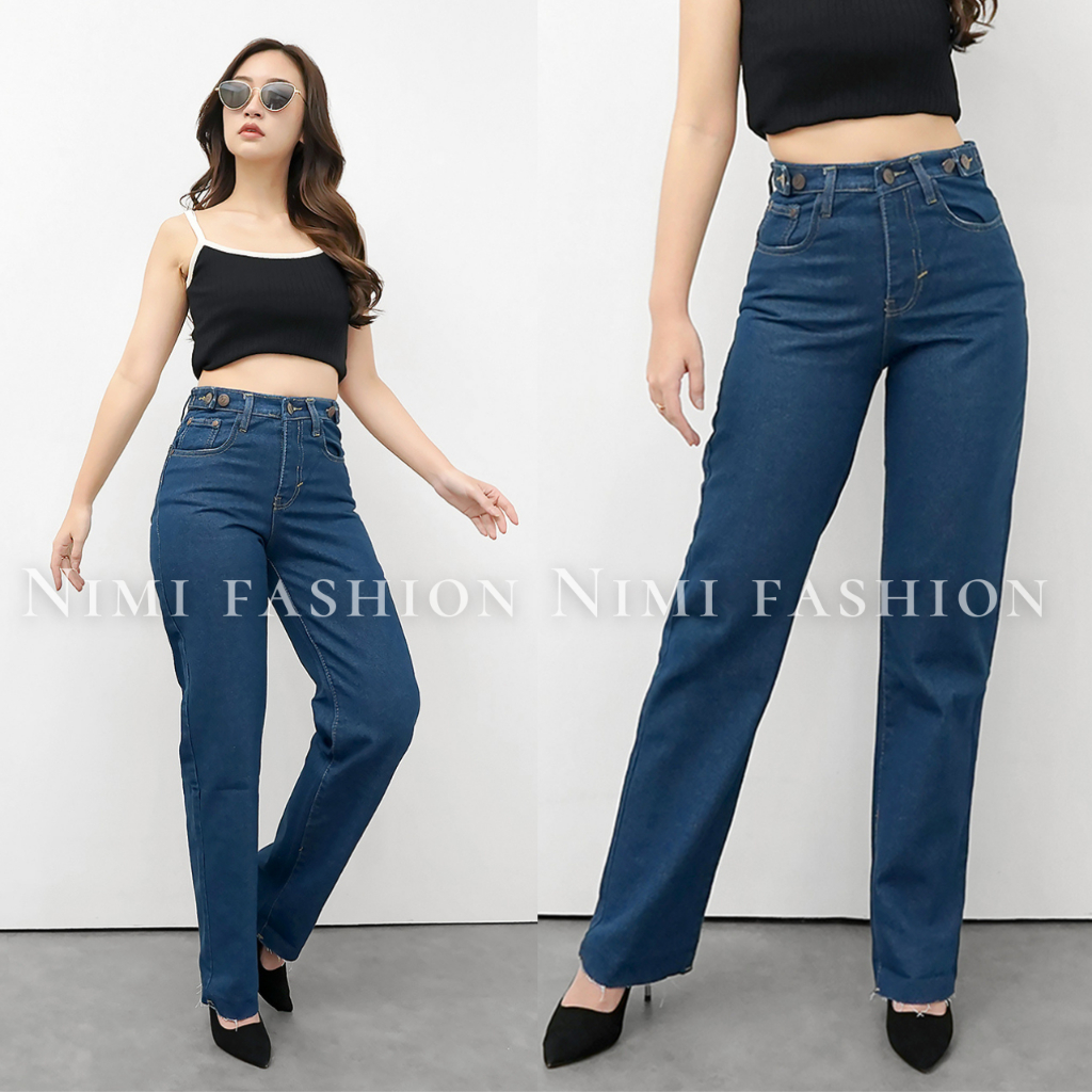 NIMI - Jeans Highwaist Loose Celana Jeans Kulot Hw Yuri
