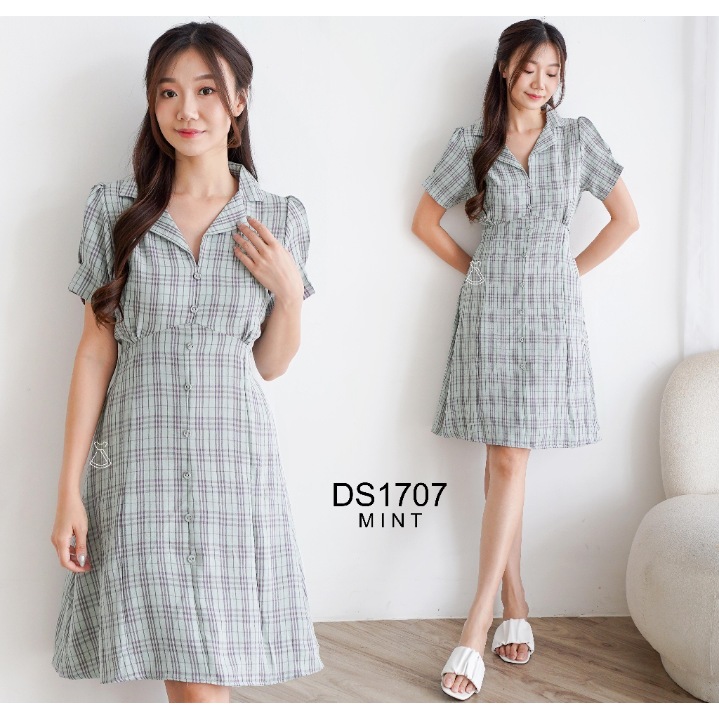 SEOLA - DS1707 - Dress Crinkle Midi Casual