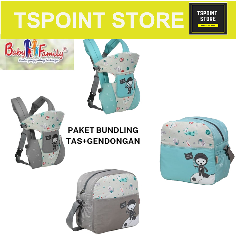 TSPOINT - Baby Family Paket Bundling Hemat Tas BFT7201 + Gendongan Depan Anak BFG7101 TAS DAN GENDON