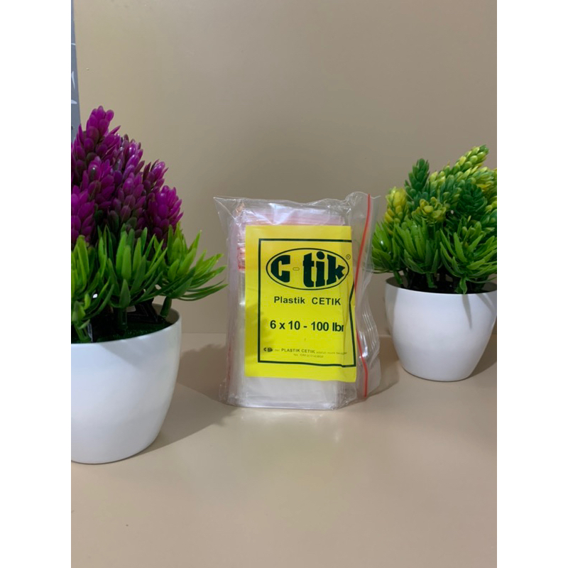 Plastik Klip Cetik Ukuran 6x10 Wadah Sambal Makanan Merek C-TIK Obat 100lembar Kantong Serbaguna Bening