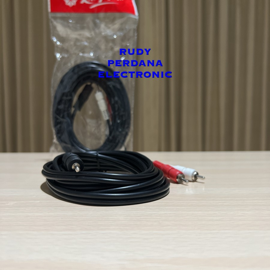 KABEL 2 JACK RCA TO 1 JACK MINI 3.5 MM STEREO 3M 3 METER