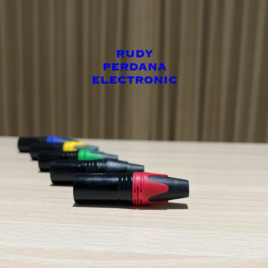 JACK JEK CANON XLR MALE LAKI COWOK GOLD PLATED LAPIS EMAS BESI METAL BLACK HITAM