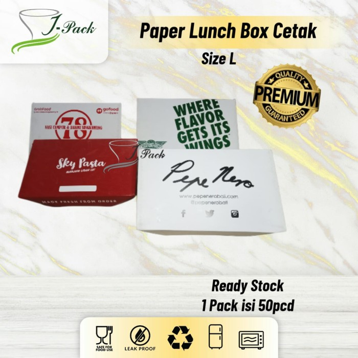 Paper Lunch Box L Cetak Satu Warna