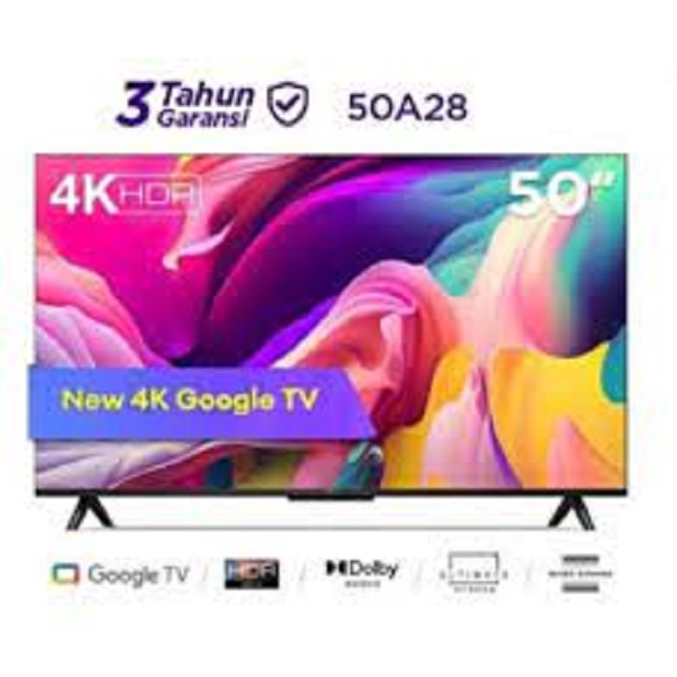 TCL LED Smart TV 50" UHD 4K Ultra HD Bezelless 50A28 Dolby
