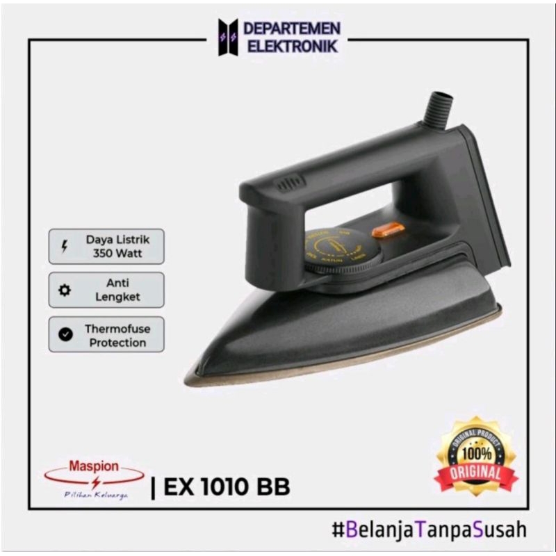 (keluargastore) Setrika Premium Electronic iron ex-1010 + Bonus Tatakan Setrika Tahan Panas