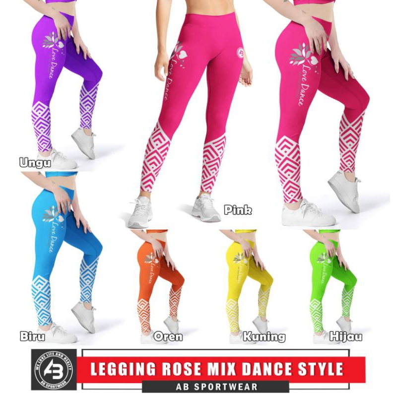 Legging Panjang Rose Mix Dance Style AB Sportwear