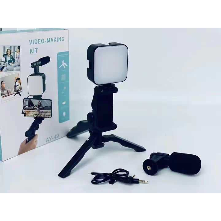 Tripod Hp Set Microphone dan Remote AY-49