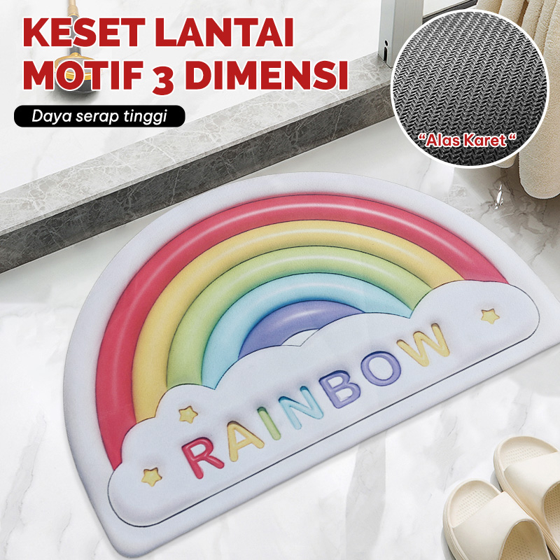 COD TERLARIS!!! Keset Kaki Diatomite 3D Anti Slip - Keset Anti Bau Menyerap Air Anti bakteri (Tidak Timbul) Keset Kaki Motif Karakter - DD-12C