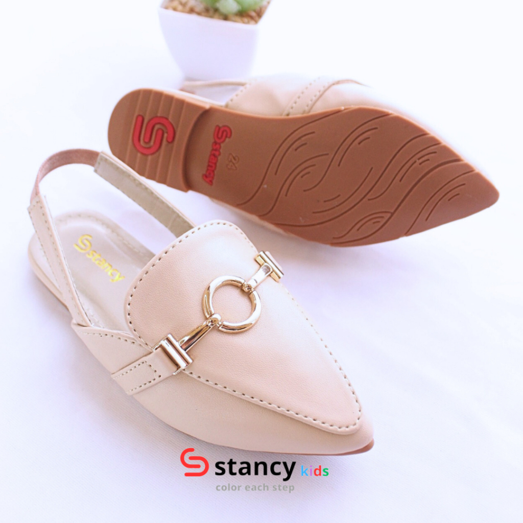 Stancy Kids x janitra Sepatu Sandal Anak Fashion casual  premium  Slipper albani bahan polos sol karet dan acc  logam