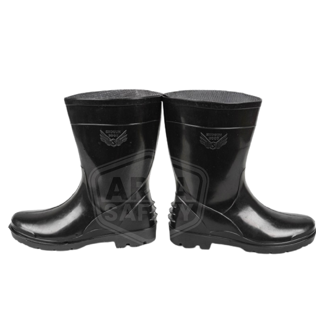 [ ARJA SAFETY ] Sepatu Boot Shogun 717 - Sepatu Safety | Sepatu Boots Karet Pendek Hitam | Sepatu Kerja | Sepatu Kebersihan | Sepatu Perkebunan