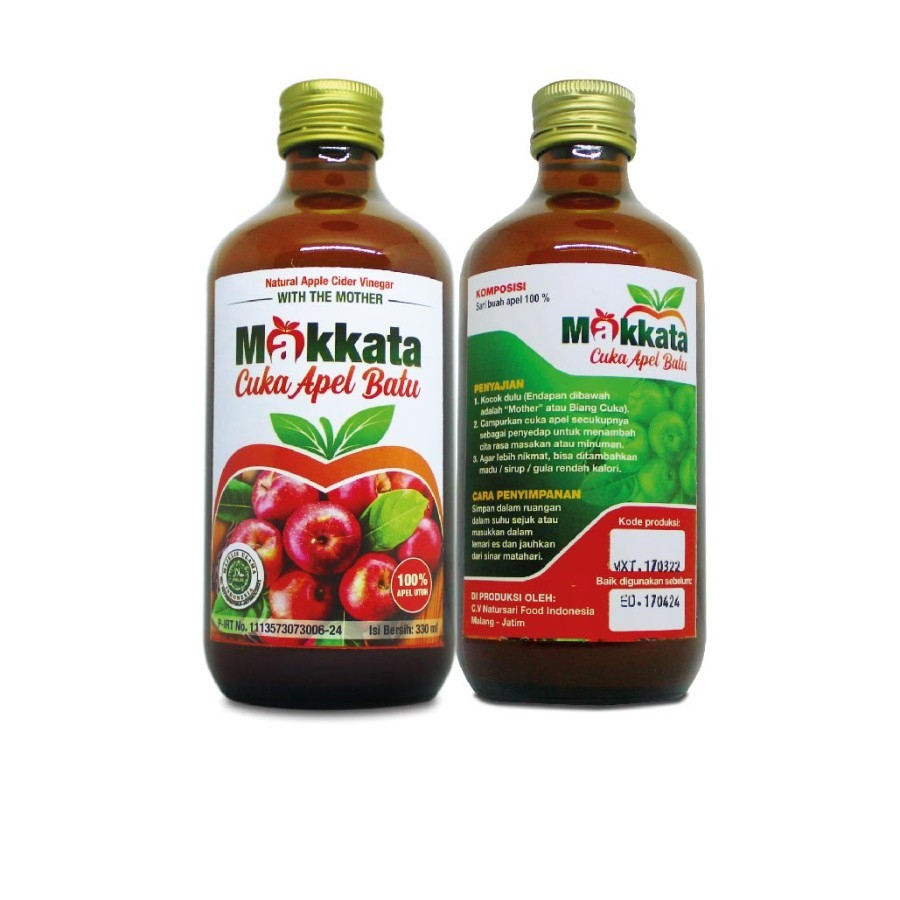 

Cuka Apel Makkata makata 330ml original natural apple