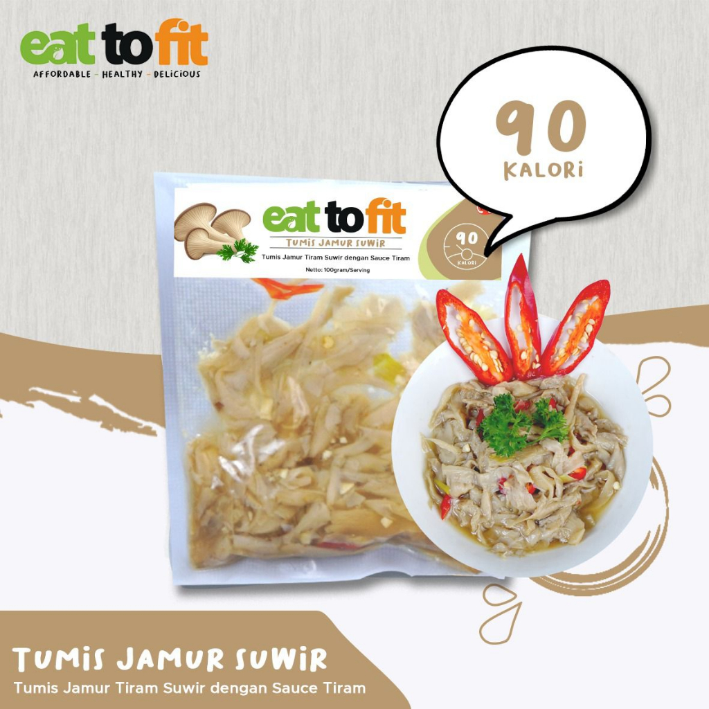 Frozen Food Makanan Sehat Tumis Jamur Suwir Eat To Fit - 100gr