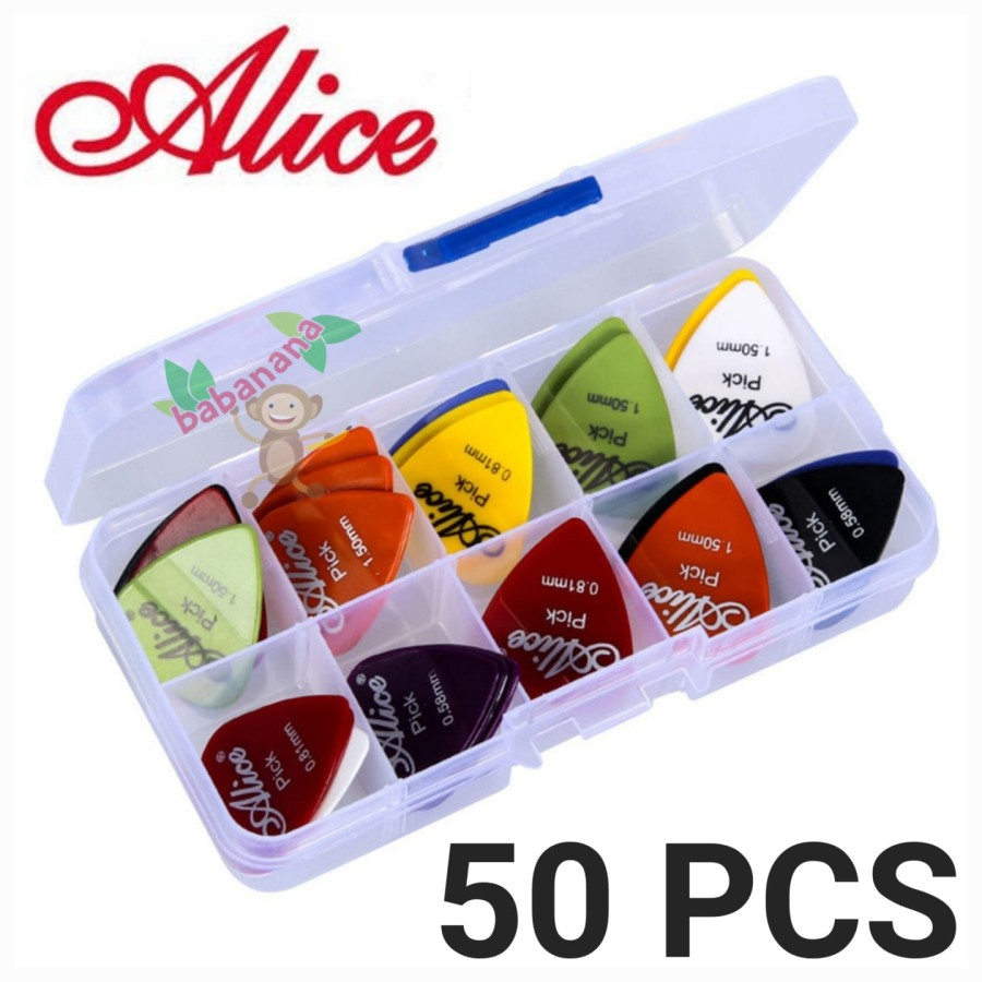 Pick Gitar Alice Akustik 50PCS Multi Color Pik Guitar Petik Murah