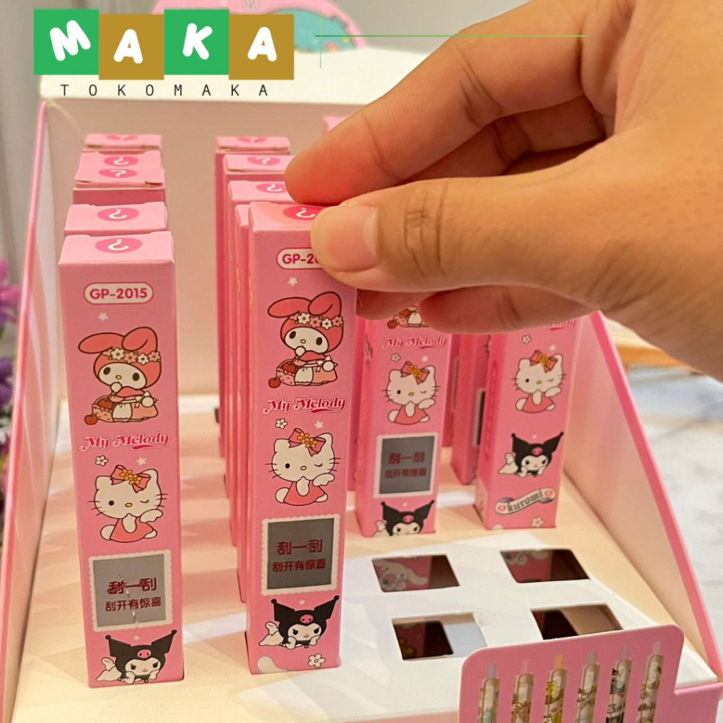 

pulpen cetek mysetry box sanrio pen gel mekanik hello kitty kuromi melody purin random bolpen pena peralatan sekolah perlengkapan alat tulis kantor