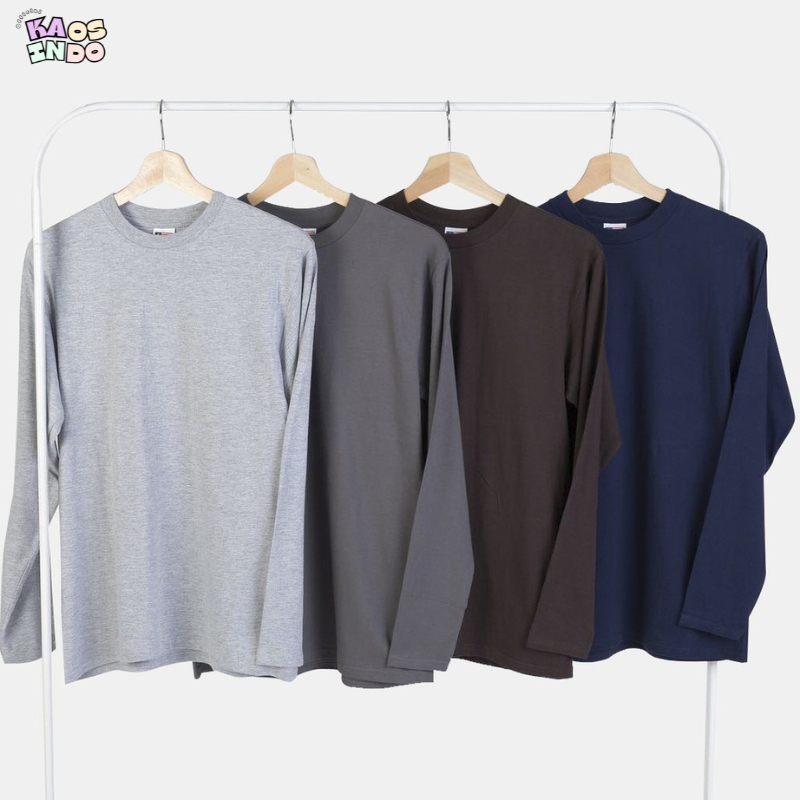 KAOS LENGAN PANJANG COTTON COMBED PREMIUM KAOS POLOS PRIA WANITA PANJANG