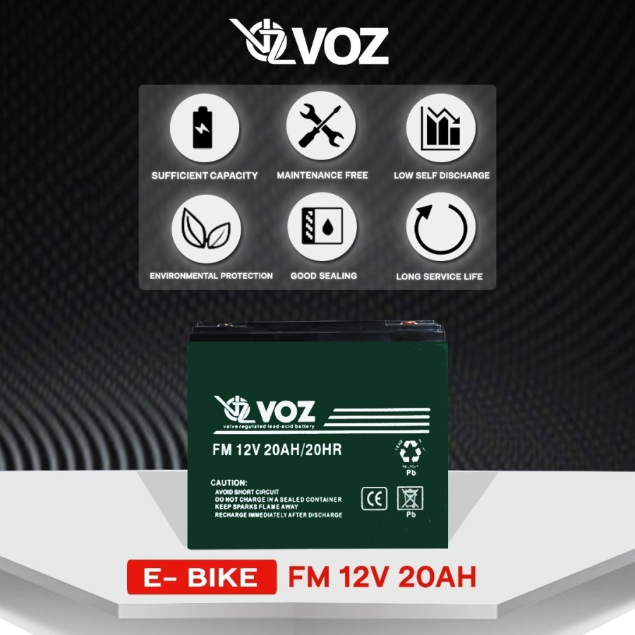 Voz Baterai Sepeda Listrik 12V 20 Ah | Voz E-Bike Baterai 12V 20 Ah