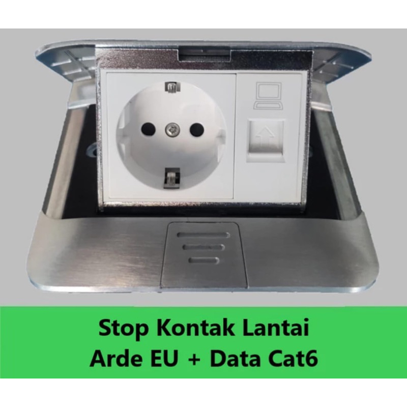 stop kontak lantai murah stop kontak lantai arde + data cat6 cat 6