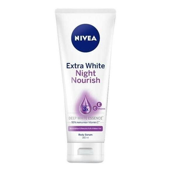 ✿ELYSABETHME✿ 𝓷𝓲𝓿𝓮𝓪 Nivea night nourish body serum pemutih badan tone up instan cerah putih