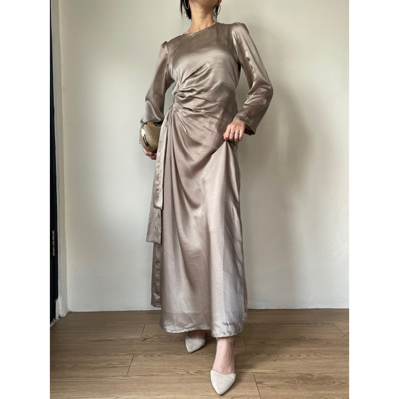 Zéa - Geneva - Dress Wanita Satin Kondangan Polos